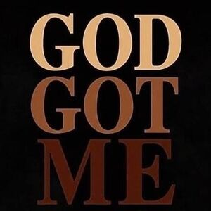 Graphic Hoodie with 'God Got Me' Print